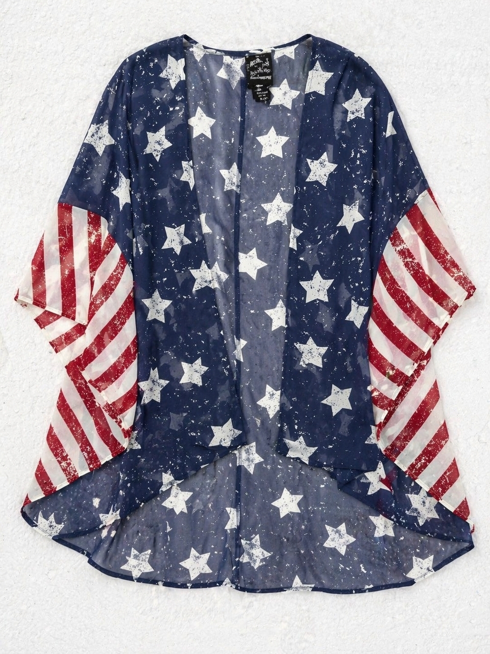 Wallflower American Flag Kimono Sheer Boho Festival 4th of July Layer